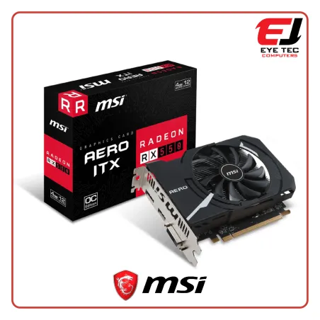 MSI Radeon RX 550 AERO ITX 4G OC 4GB GDDR5 Graphic Card