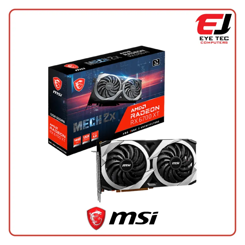 MSI Radeon™ RX 6700 XT MECH 2X 12G GDDR6 12GB Graphic Card