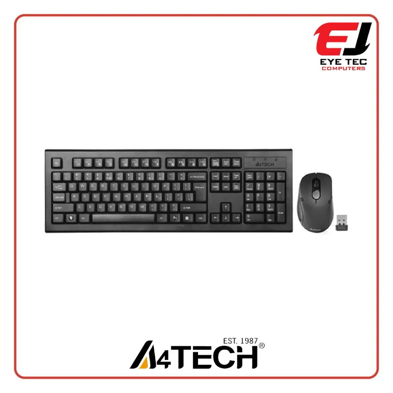 A4TECH 7100N V-Track Wireless Desktop Keyboard Mouse Combo Kit