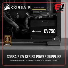Corsair CV Series™ CV750 — 750 Watt 80 Plus® Bronze Certified Power Supply