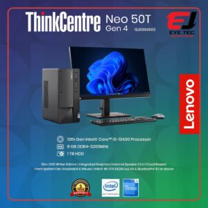 LENOVO Think Center Neo 50T Corei3 14th Generation 8GB RAM 51GB NVMe SSD Lenovo 20" LED Monitor Lenovo Keyboard & Mouse MS WIN 11 PRO MS OFFICE 2024 PRO Desktop Computer